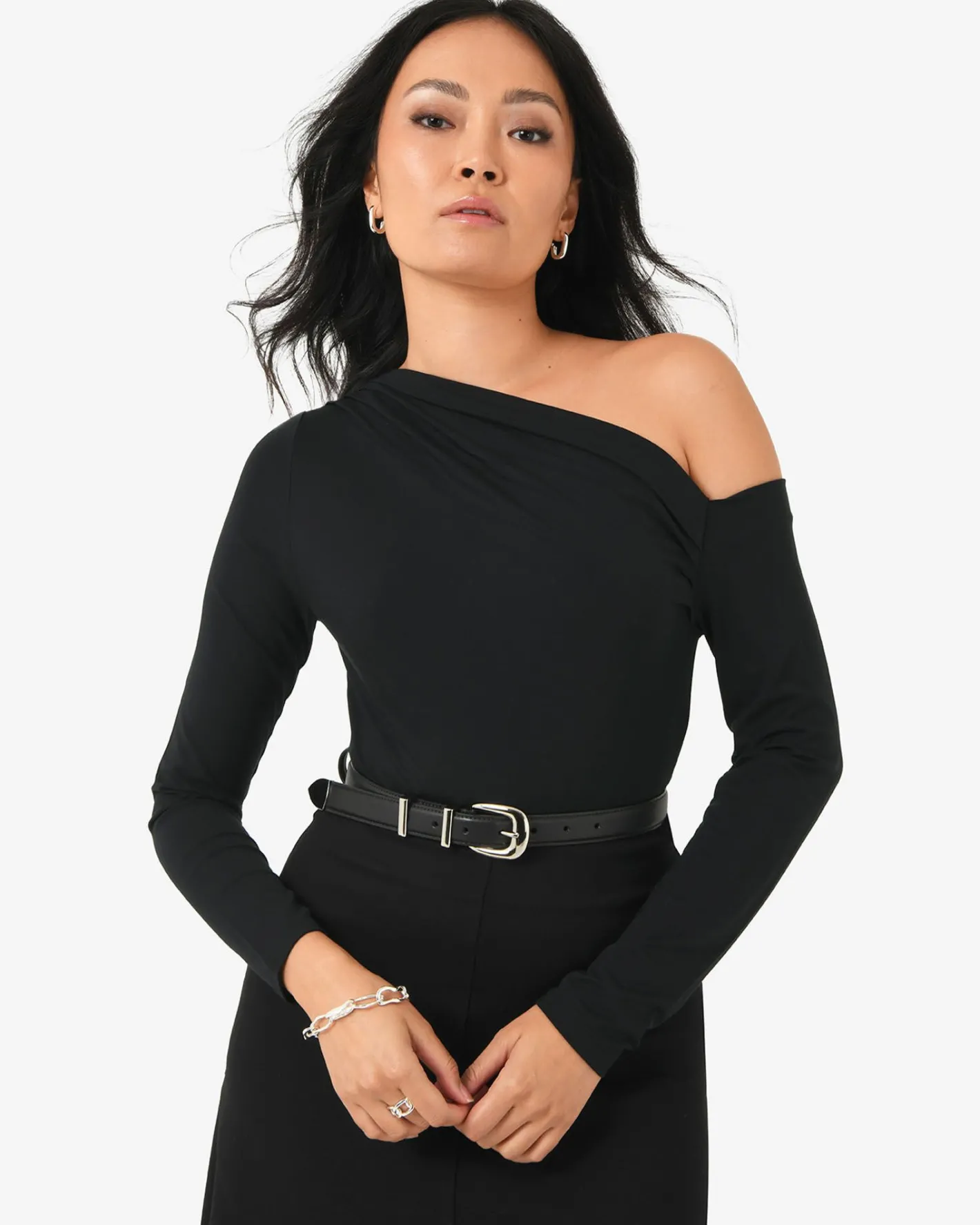 Forcast Felicha Asymmetric Top Black Discount