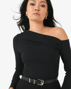 Forcast Felicha Asymmetric Top Black Discount