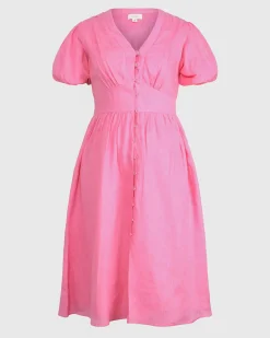 Forcast Fernanda Linen Dress Pink Best