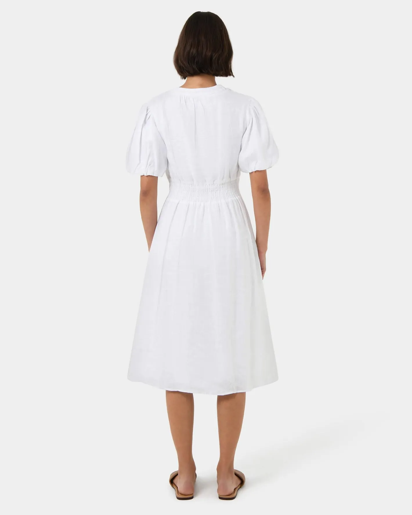 Forcast Fernanda Linen Dress White Sale