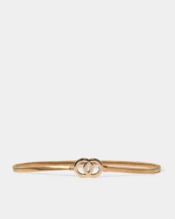Forcast Fernanda Stretch Metal Belt Gold New