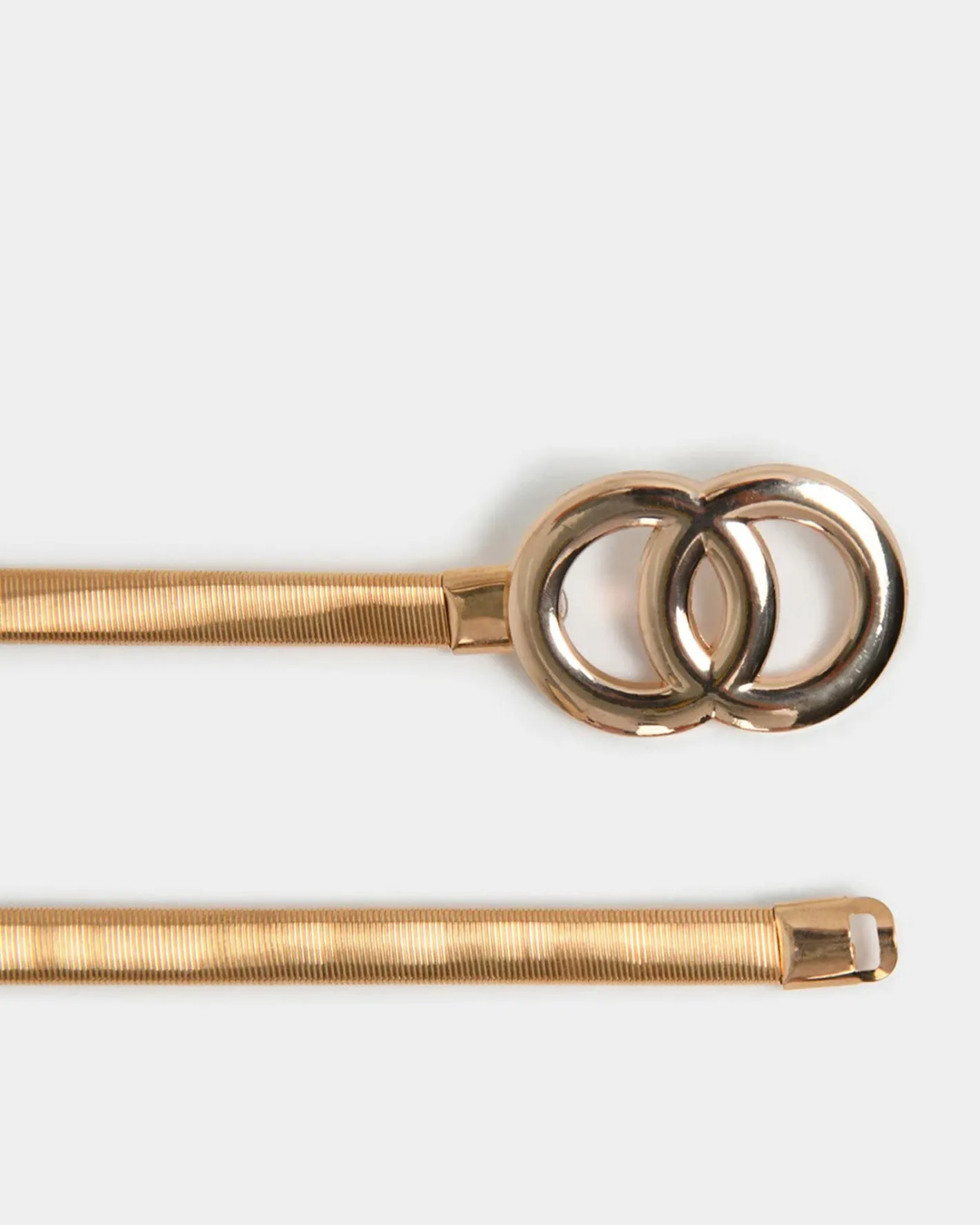 Forcast Fernanda Stretch Metal Belt Gold New