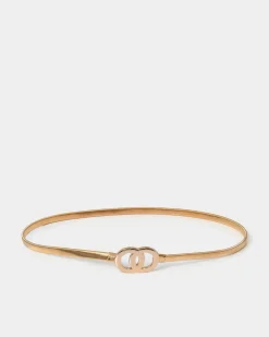 Forcast Fernanda Stretch Metal Belt Gold New