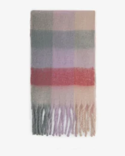 Forcast Finnley Checked Scarf Pink Multi Sale