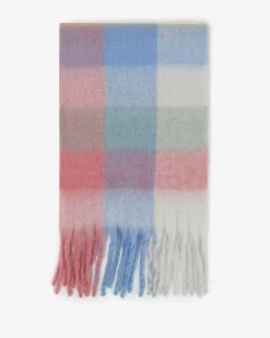Forcast Finnley Checked Scarf Blue Multi New
