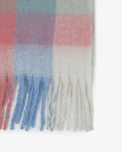Forcast Finnley Checked Scarf Blue Multi New