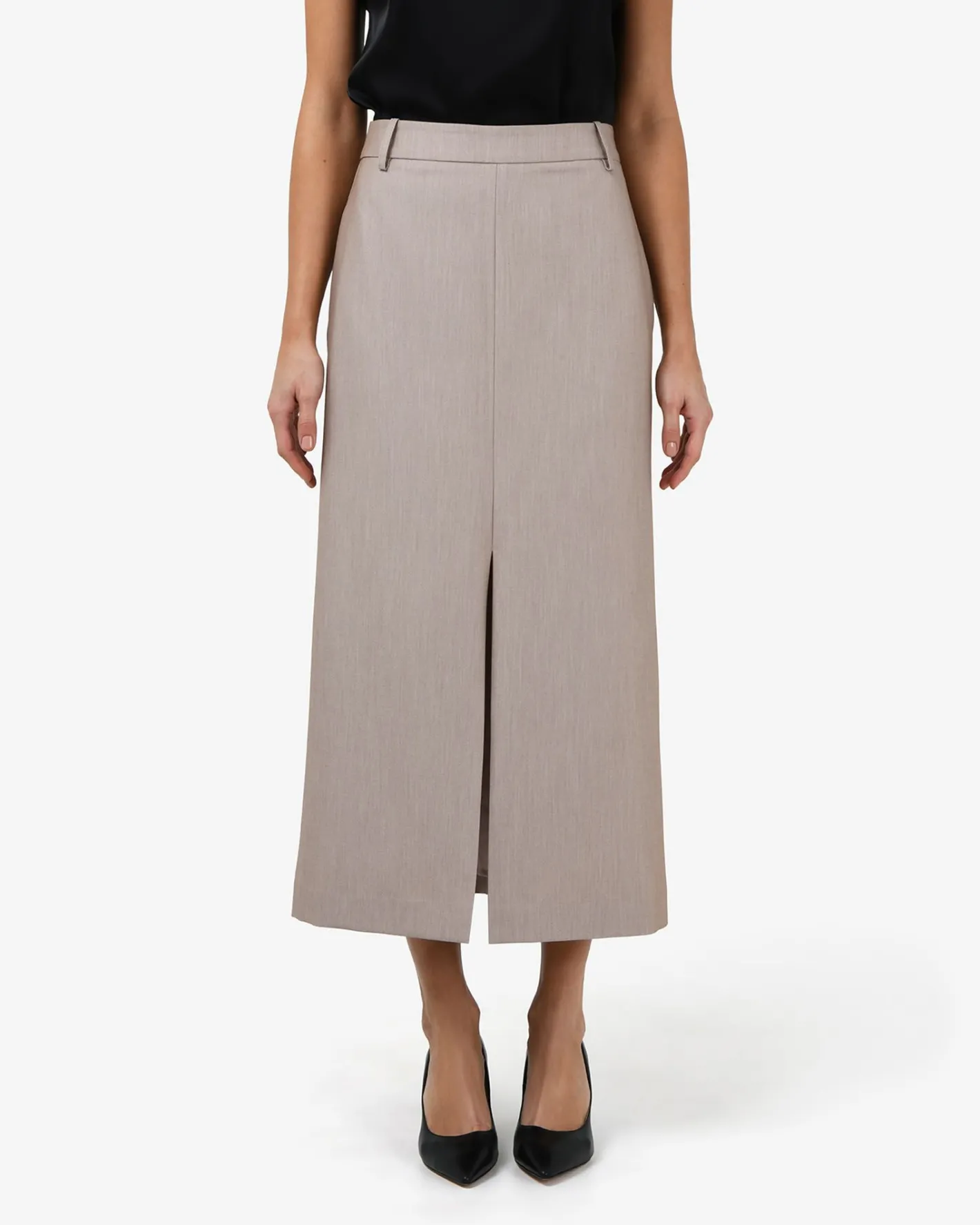 Forcast Fitzroy Column Skirt Oyster Beige Discount