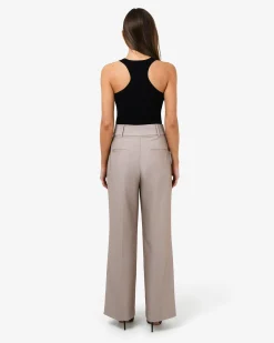 Forcast Fitzroy Pleat Front Pants Oyster Beige