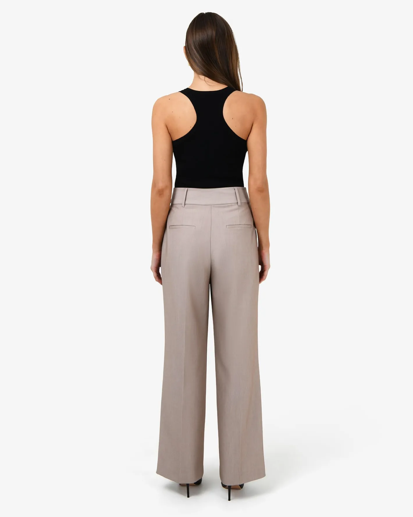Forcast Fitzroy Pleat Front Pants Oyster Beige