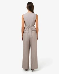 Forcast Fitzroy Pleat Front Pants Oyster Beige