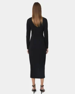 Forcast Giada Twist Knit Glitter Dress Black Outlet
