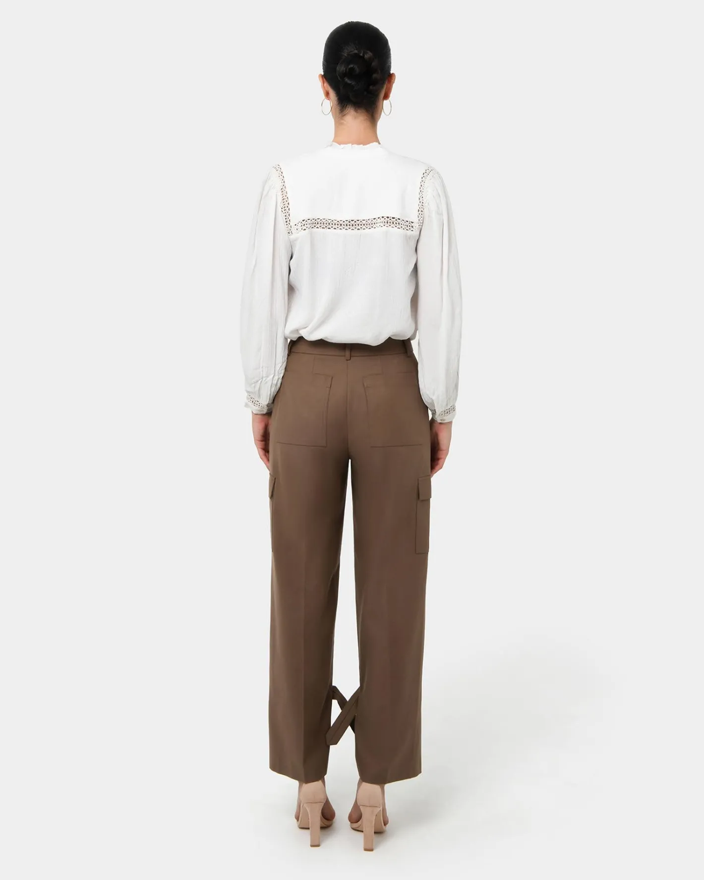 Forcast Giorga Lace Trim Blouse Ivory New