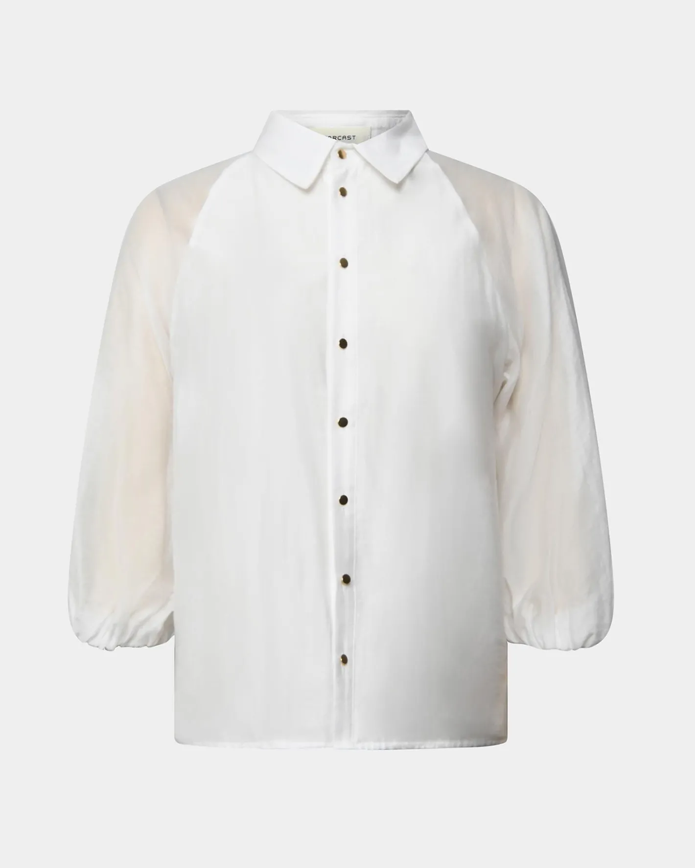 Forcast Giulia Gold Button Blouse White Outlet
