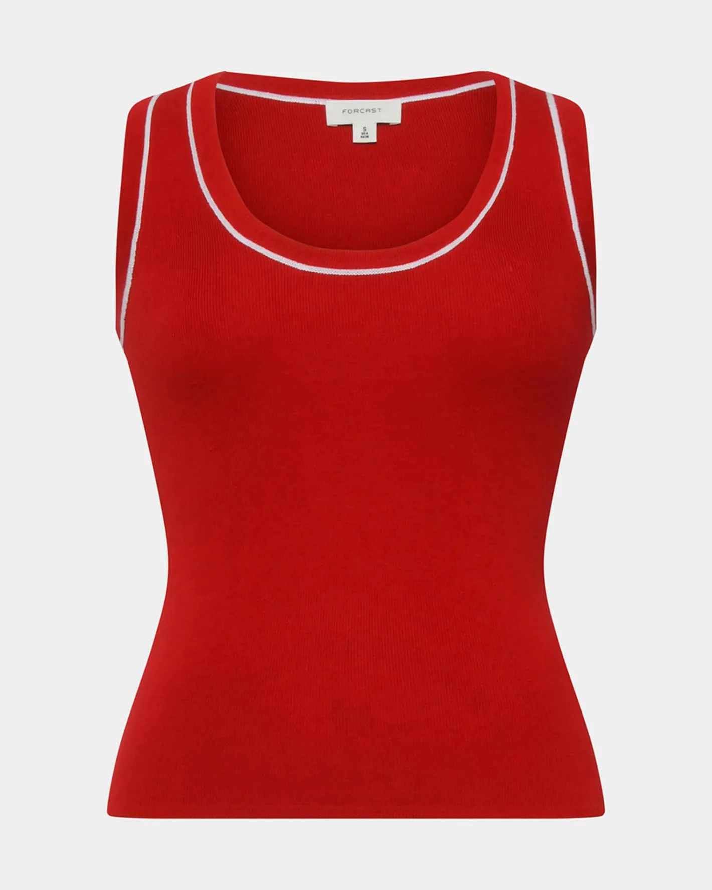 Forcast Gloria Contrast Knit Top Ivory & Red Outlet