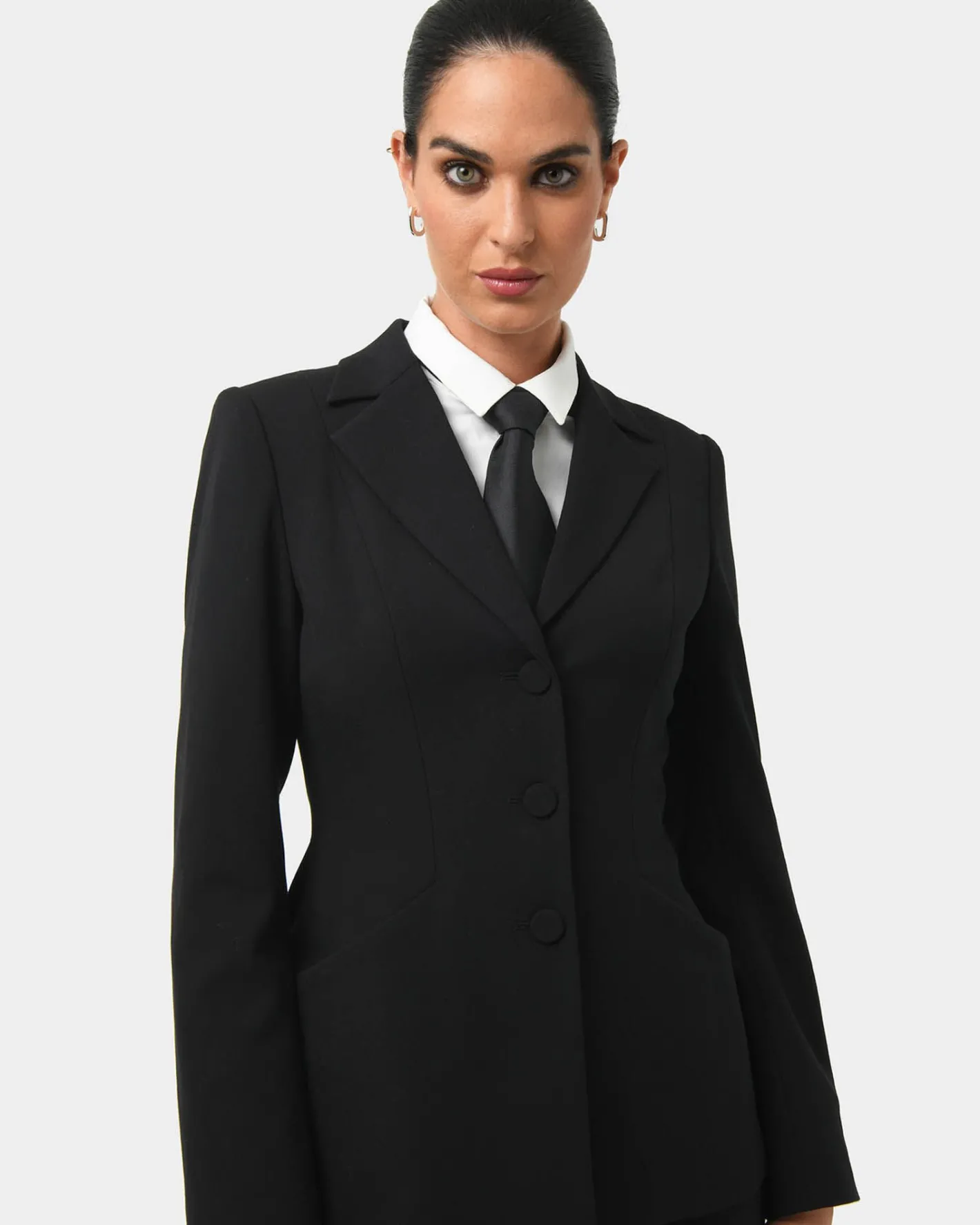 Forcast Gordon Hourglass Blazer Black New