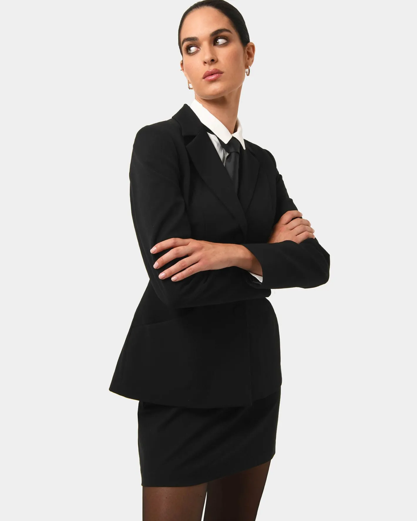 Forcast Gordon Hourglass Blazer Black New