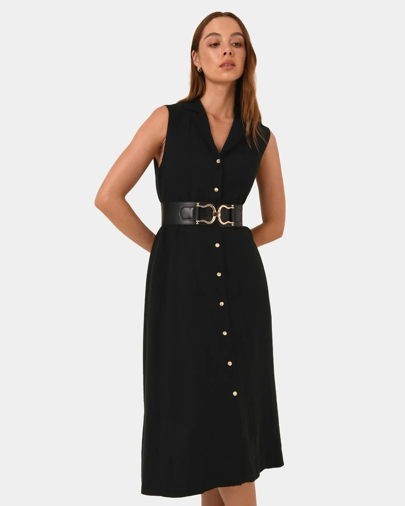 Forcast Goulbury Midi Dress Black Outlet