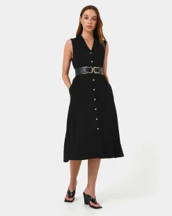 Forcast Goulbury Midi Dress Black Outlet