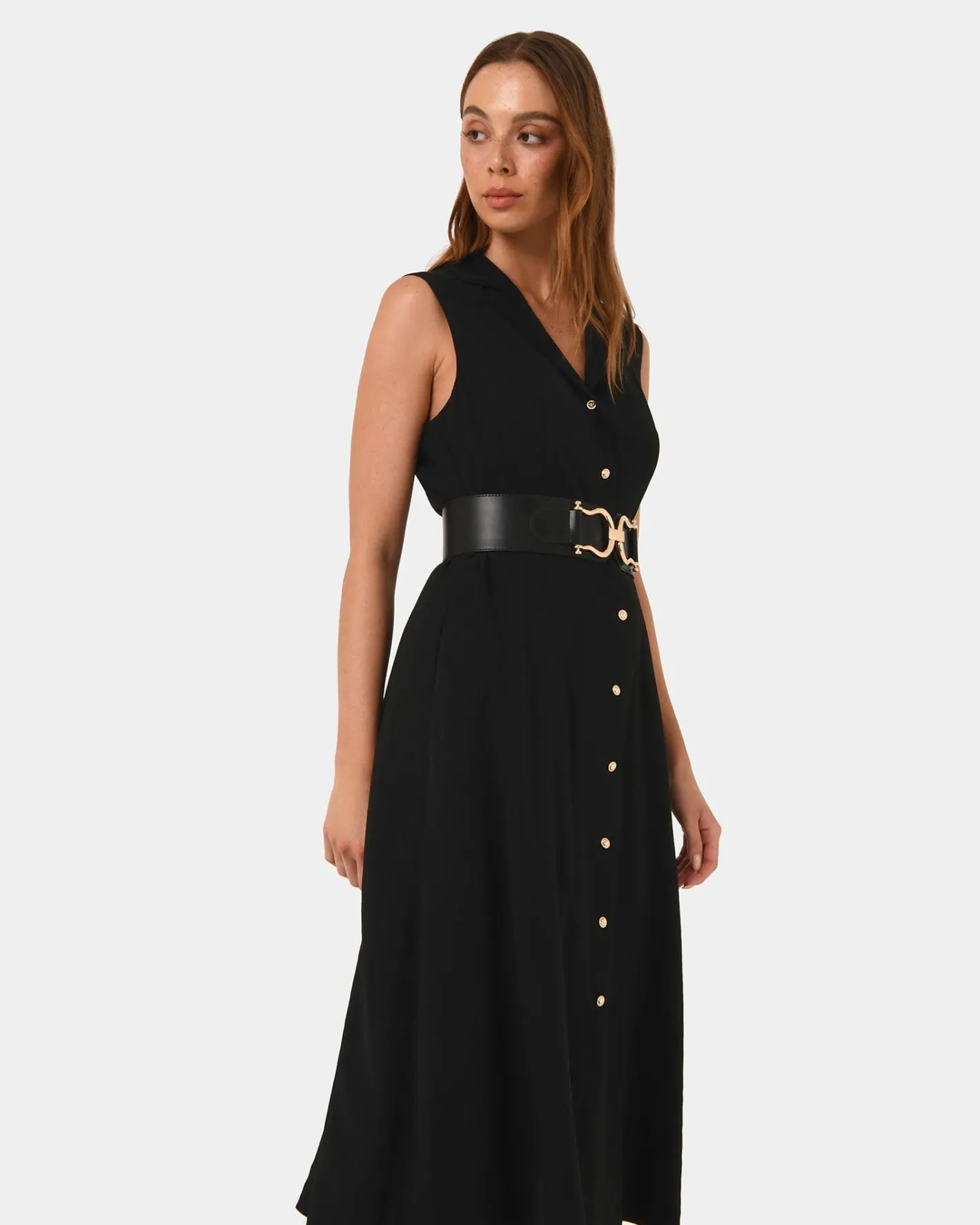 Forcast Goulbury Midi Dress Black Outlet
