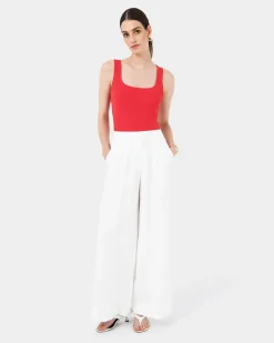 Forcast Goulbury Wide Leg Pants Ivory Clearance