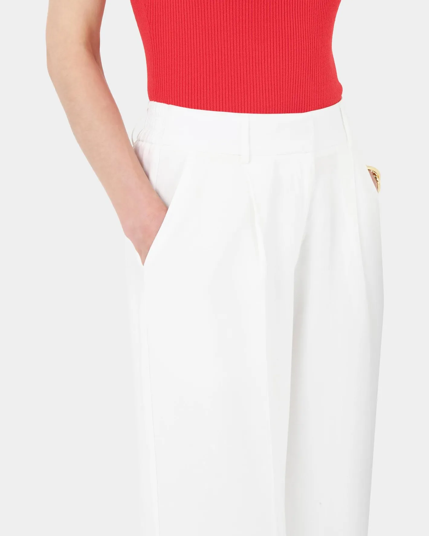 Forcast Goulbury Wide Leg Pants Ivory Clearance