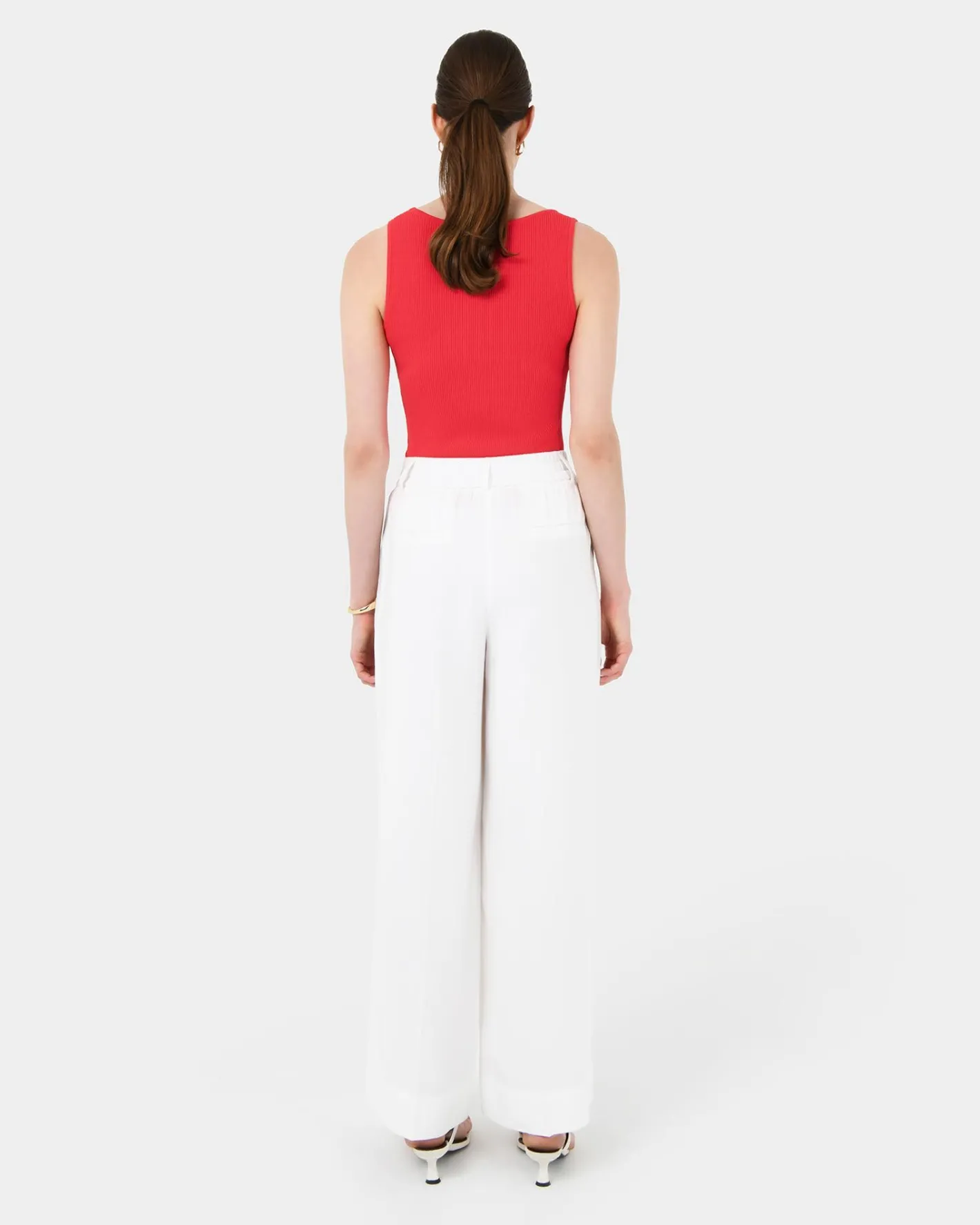 Forcast Goulbury Wide Leg Pants Ivory Clearance