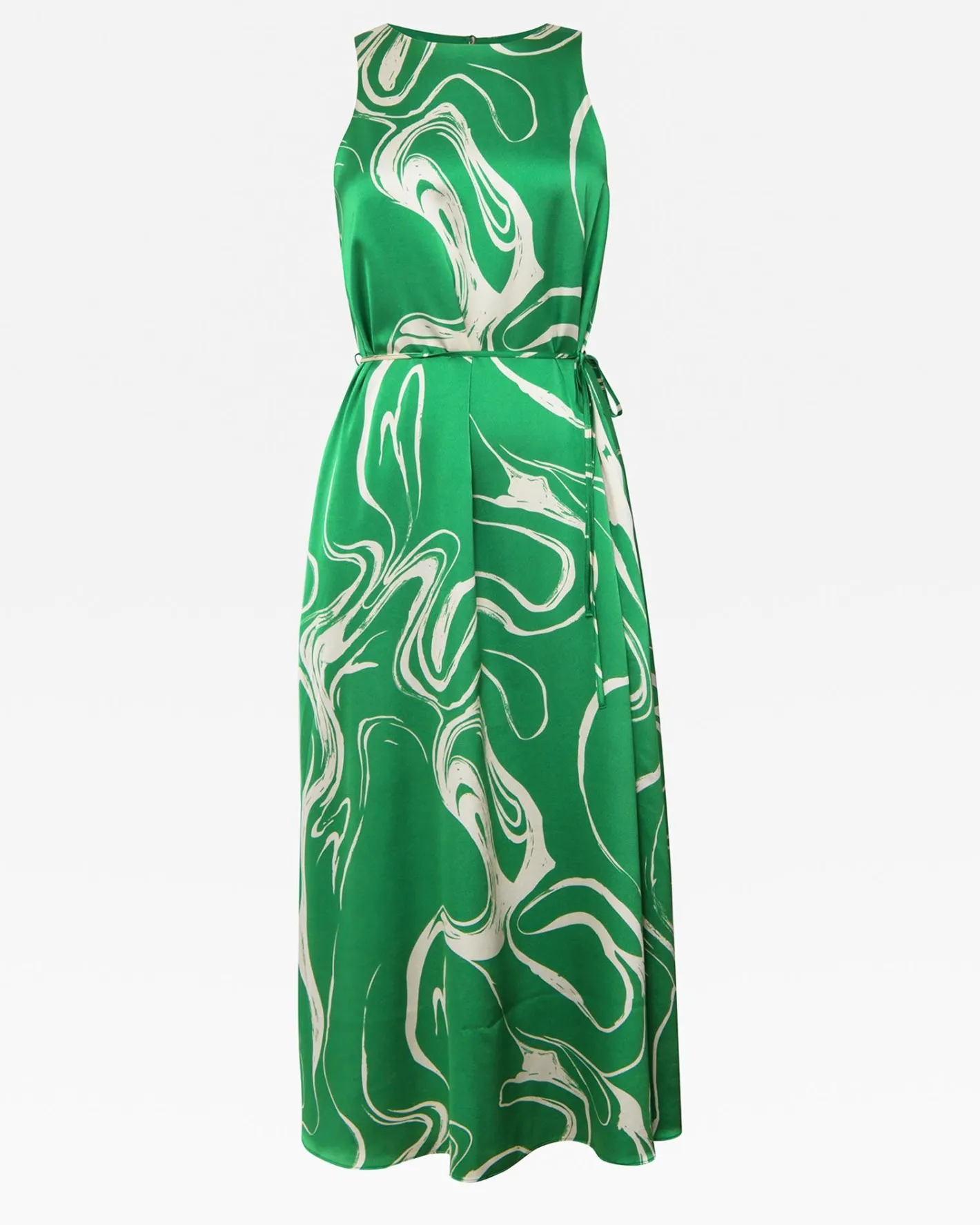 Forcast Gretchen Printed Midi Dress Green Swirl