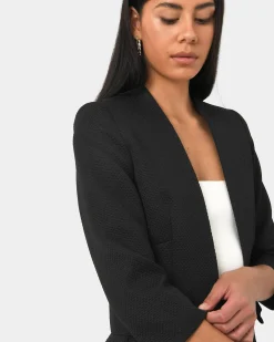 Forcast Harriet Jacquard Crop Jacket Black Hot