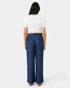 Forcast Harvey Cable Knit Top Navy Ivory Best