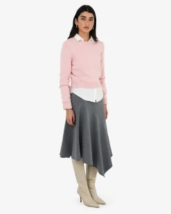 Forcast Hayes Wool Blend Jumper Pastel Pink Clearance