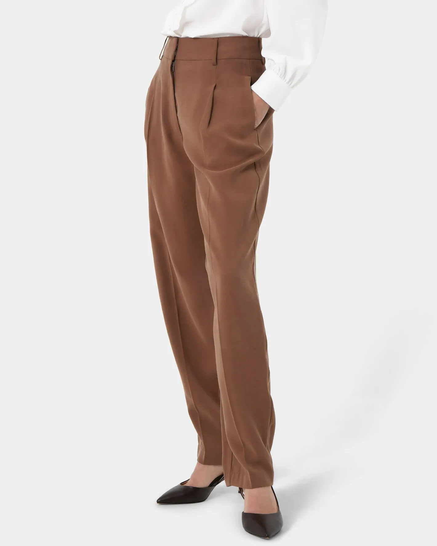 Forcast Hazel Belted Tapered Pant Charred Clay Best