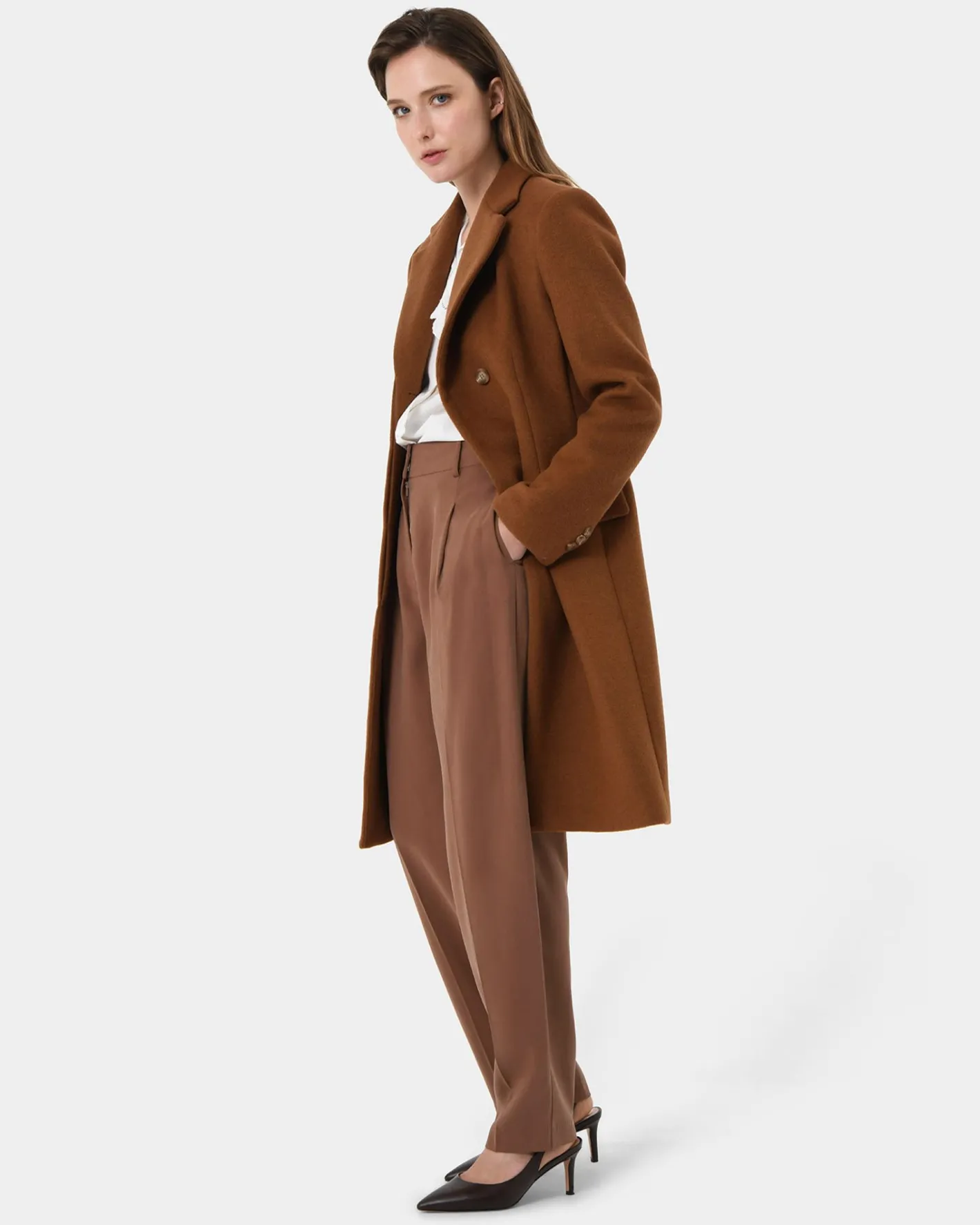 Forcast Hazel Belted Tapered Pant Charred Clay Best