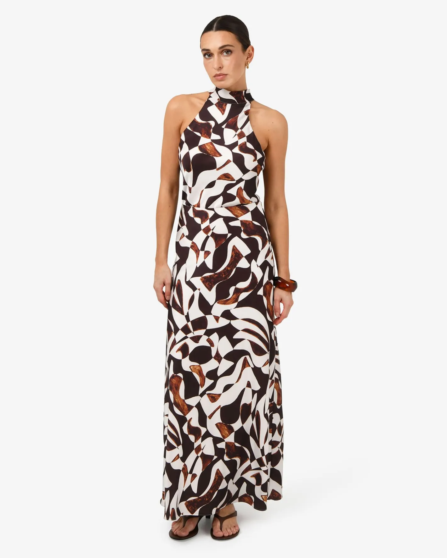 Forcast Hazel Printed A-line Skirt Brown Retro Best