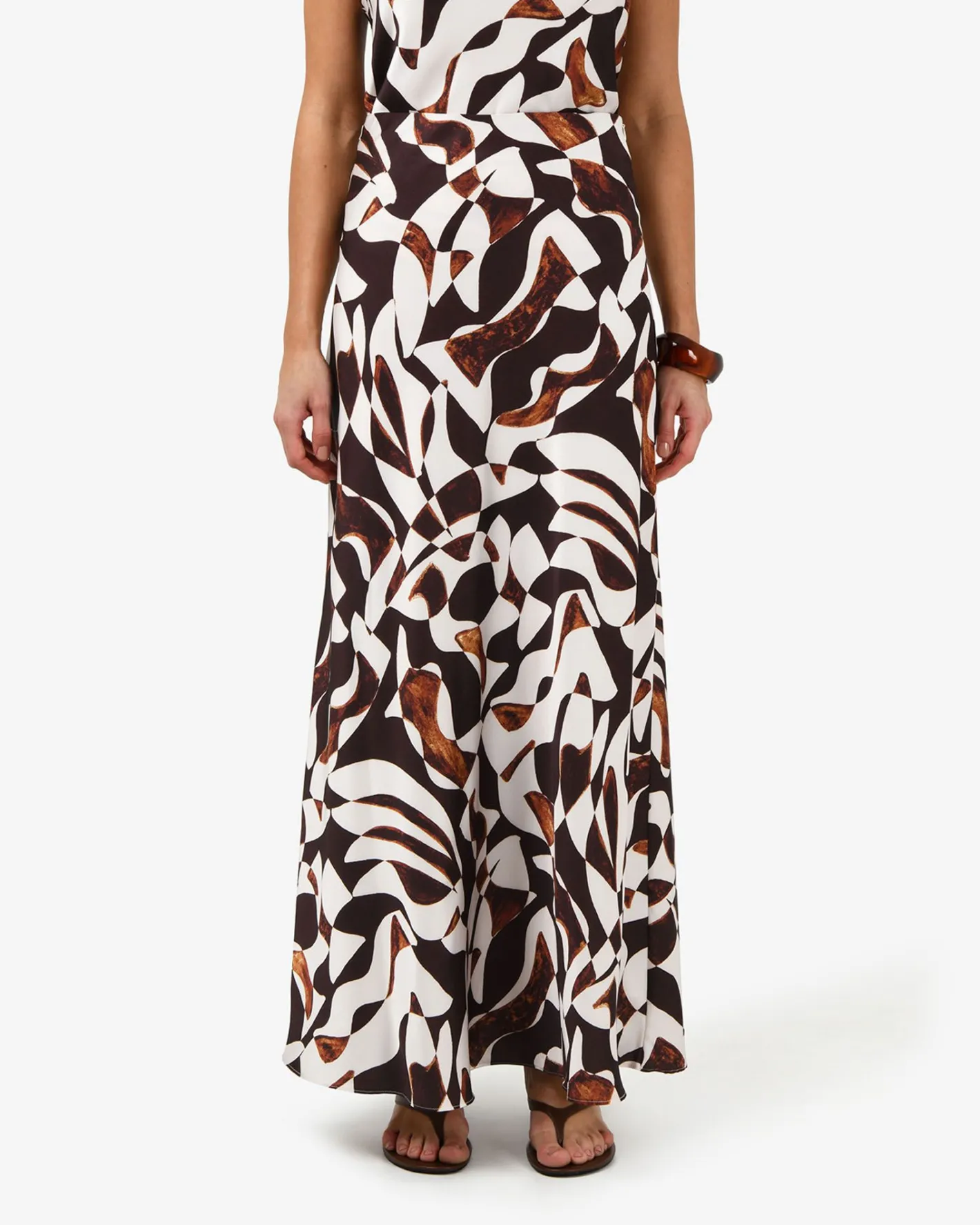Forcast Hazel Printed A-line Skirt Brown Retro Best