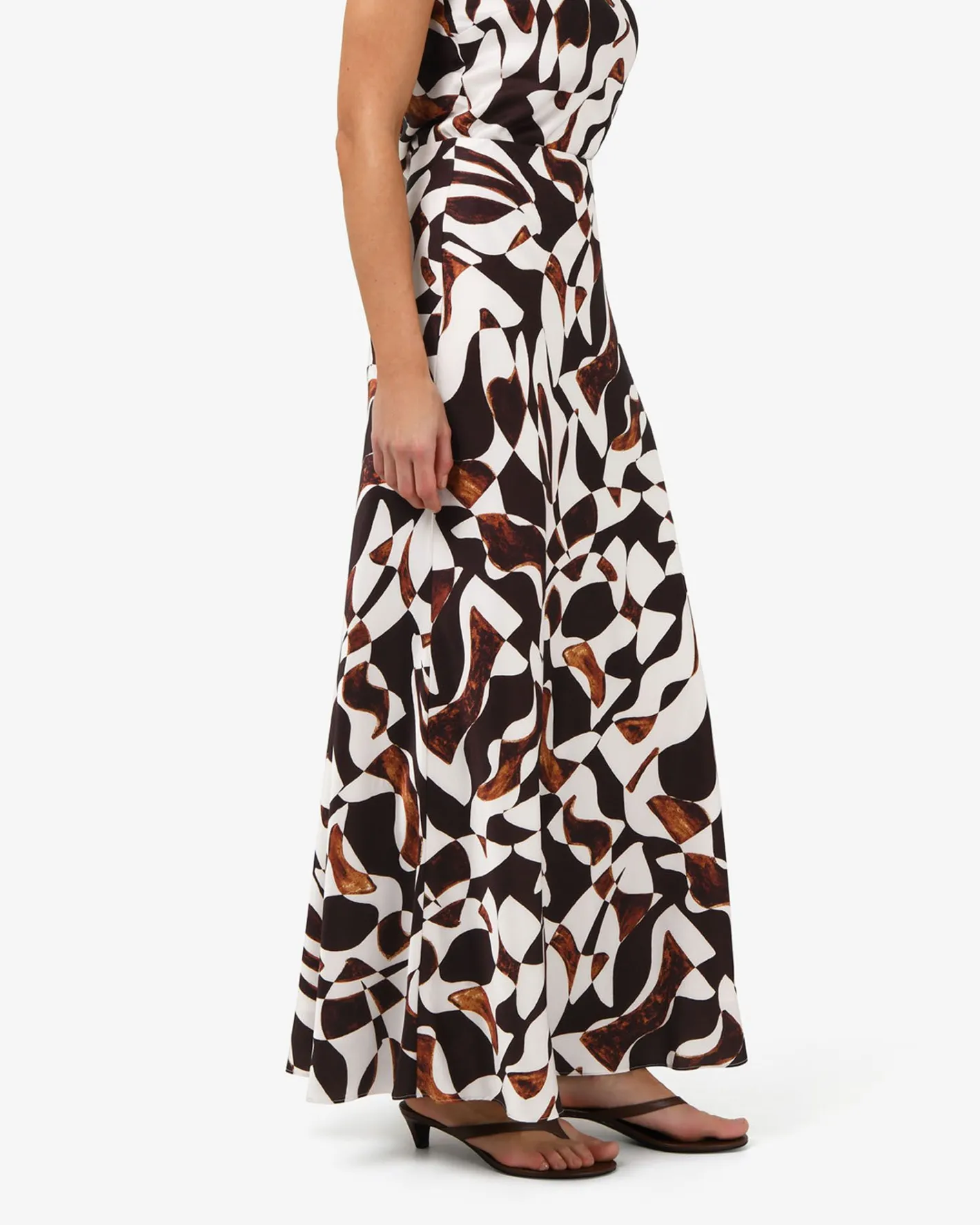 Forcast Hazel Printed A-line Skirt Brown Retro Best