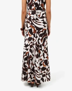 Forcast Hazel Printed A-line Skirt Brown Retro Best