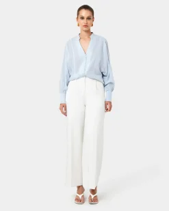 Forcast Helena Draped Sleeve Blouse Pastel Blue Hot