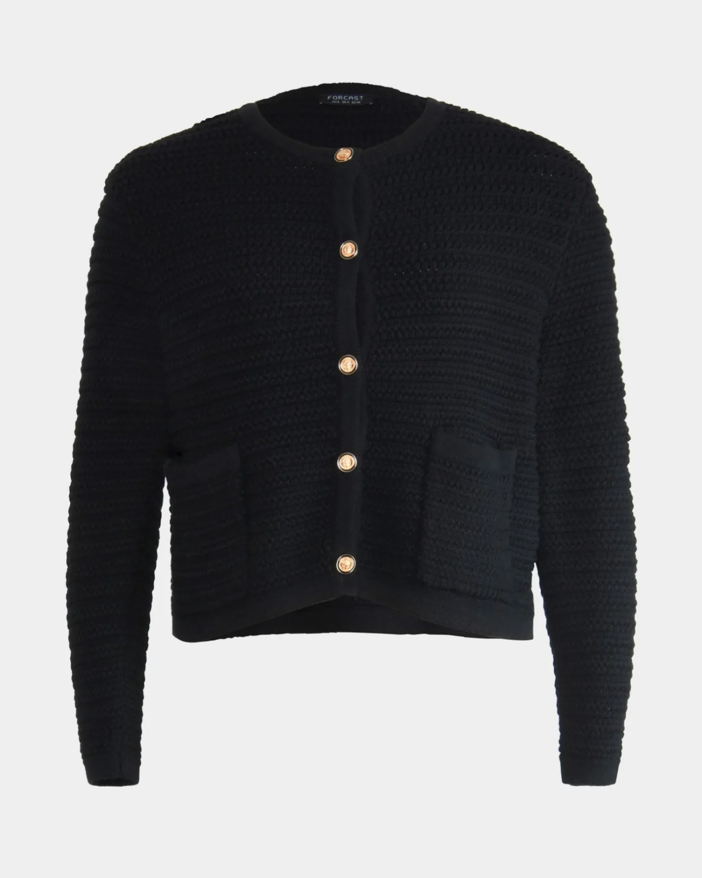 Forcast Hollis Textured Cardigan Black Discount