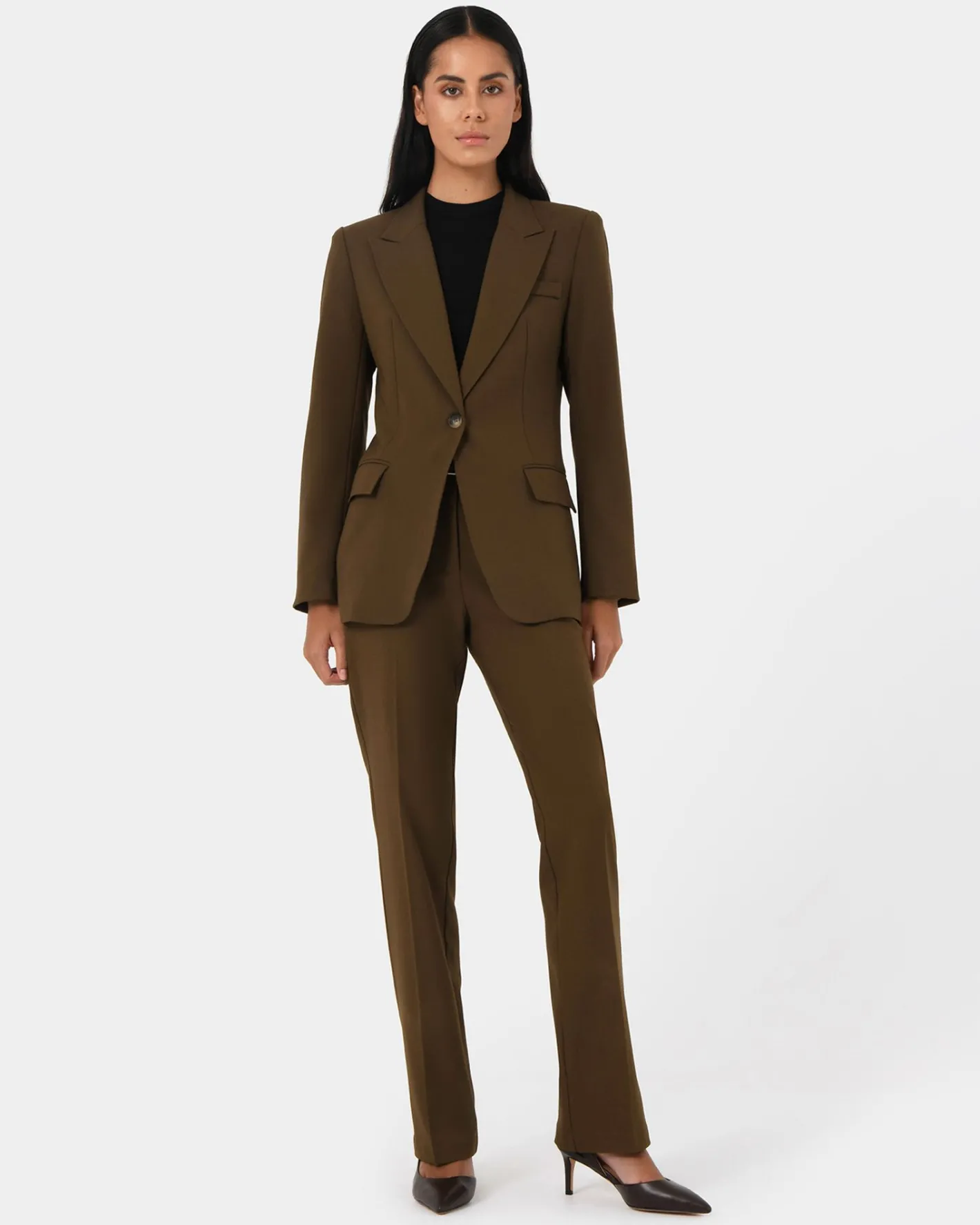 Forcast Hunter Single Breasted Blazer Gold Khaki