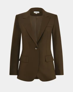 Forcast Hunter Single Breasted Blazer Gold Khaki