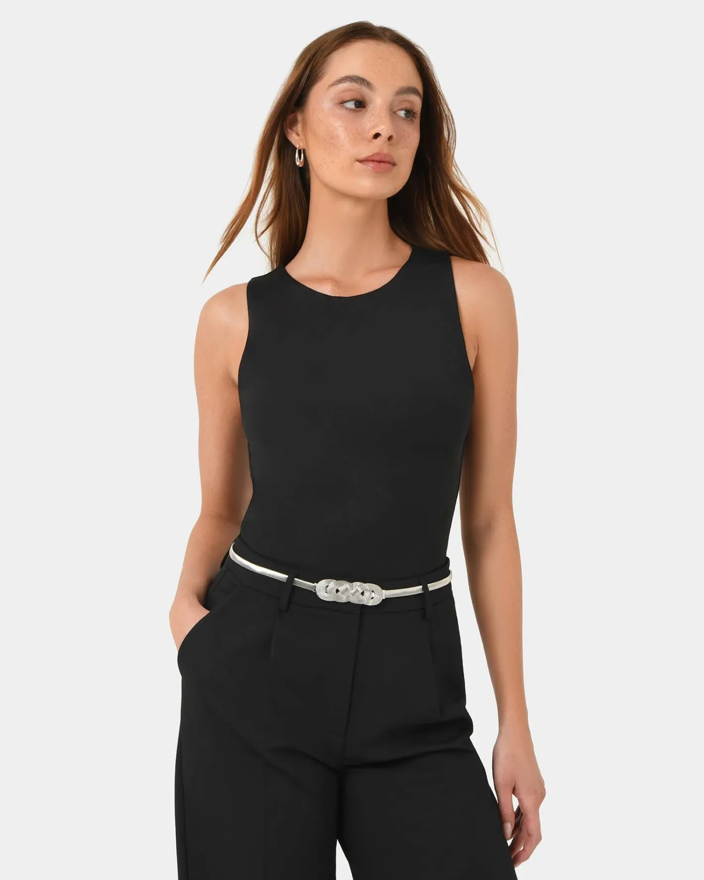 Forcast Ishika Stretch Metal Belt Silver