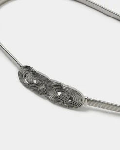 Forcast Ishika Stretch Metal Belt Silver