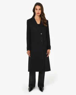 Forcast Jacquie Double Breasted Coat Black Hot
