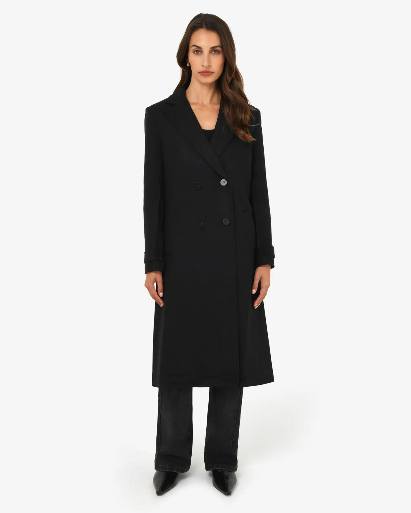 Forcast Jacquie Double Breasted Coat Black Hot