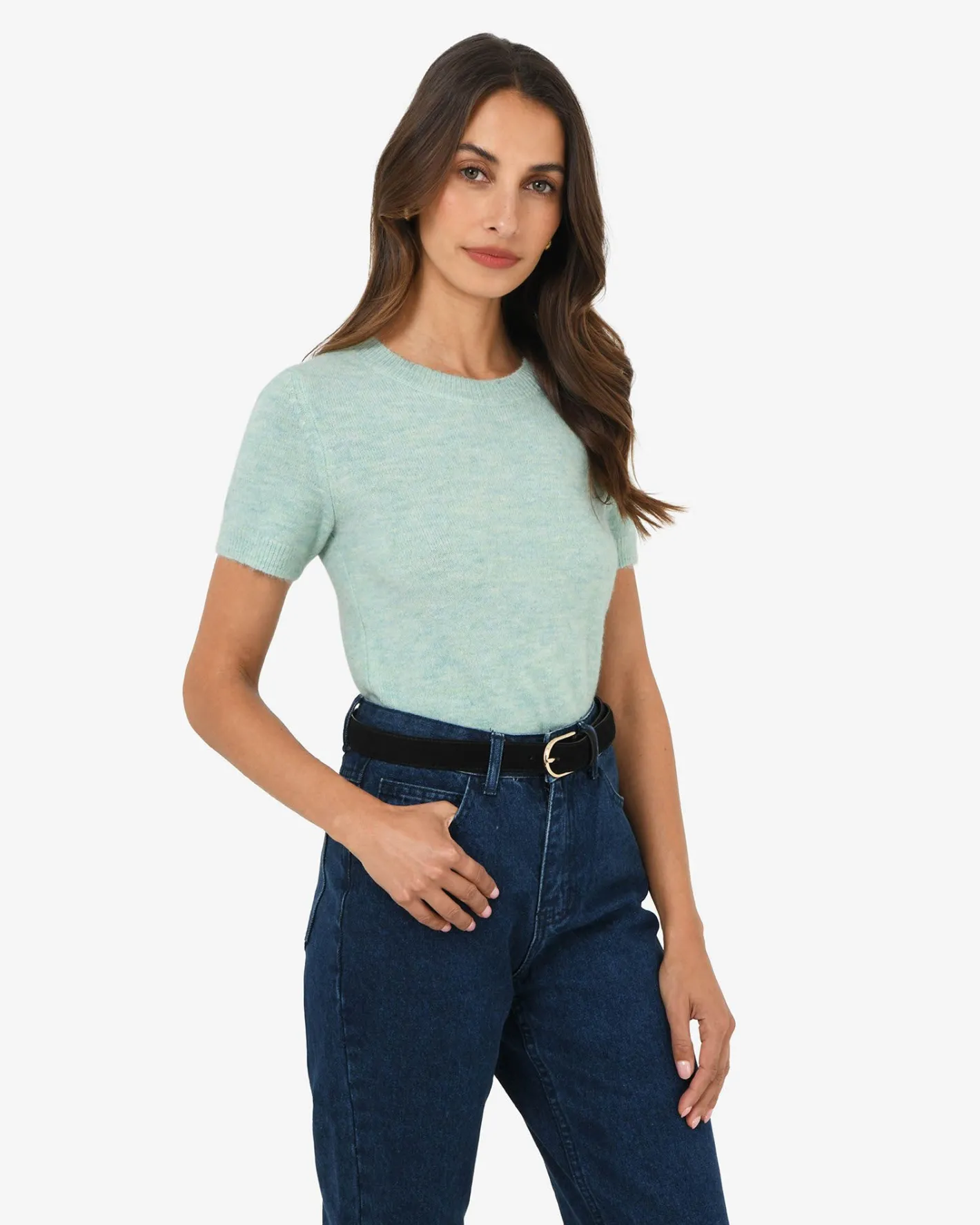 Forcast Jaira Wool Blend Knit Spearmint Clearance