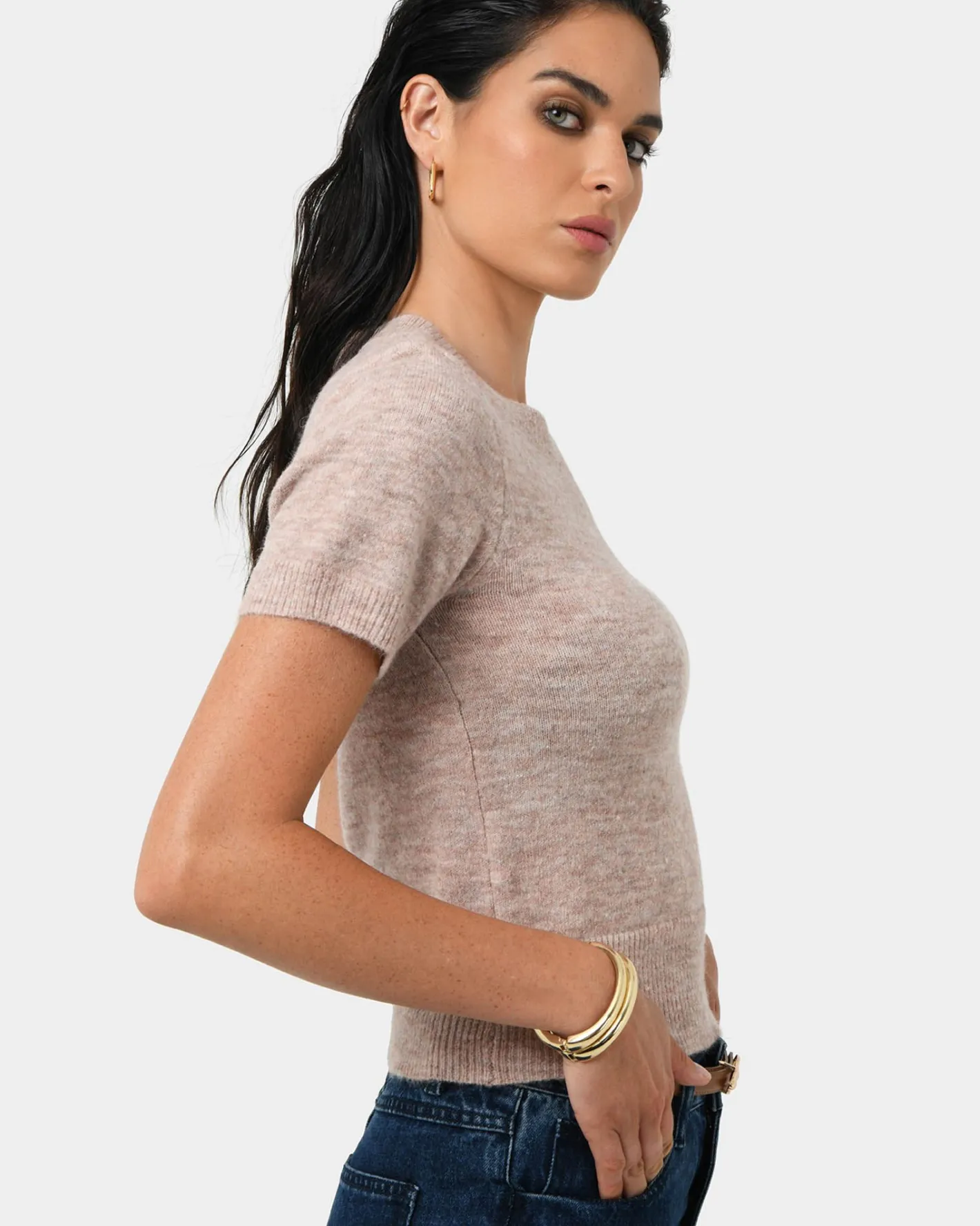 Forcast Jaira Wool Blend Knit Beige