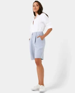 Forcast Jakie Tailored Shorts Sky Blue Discount