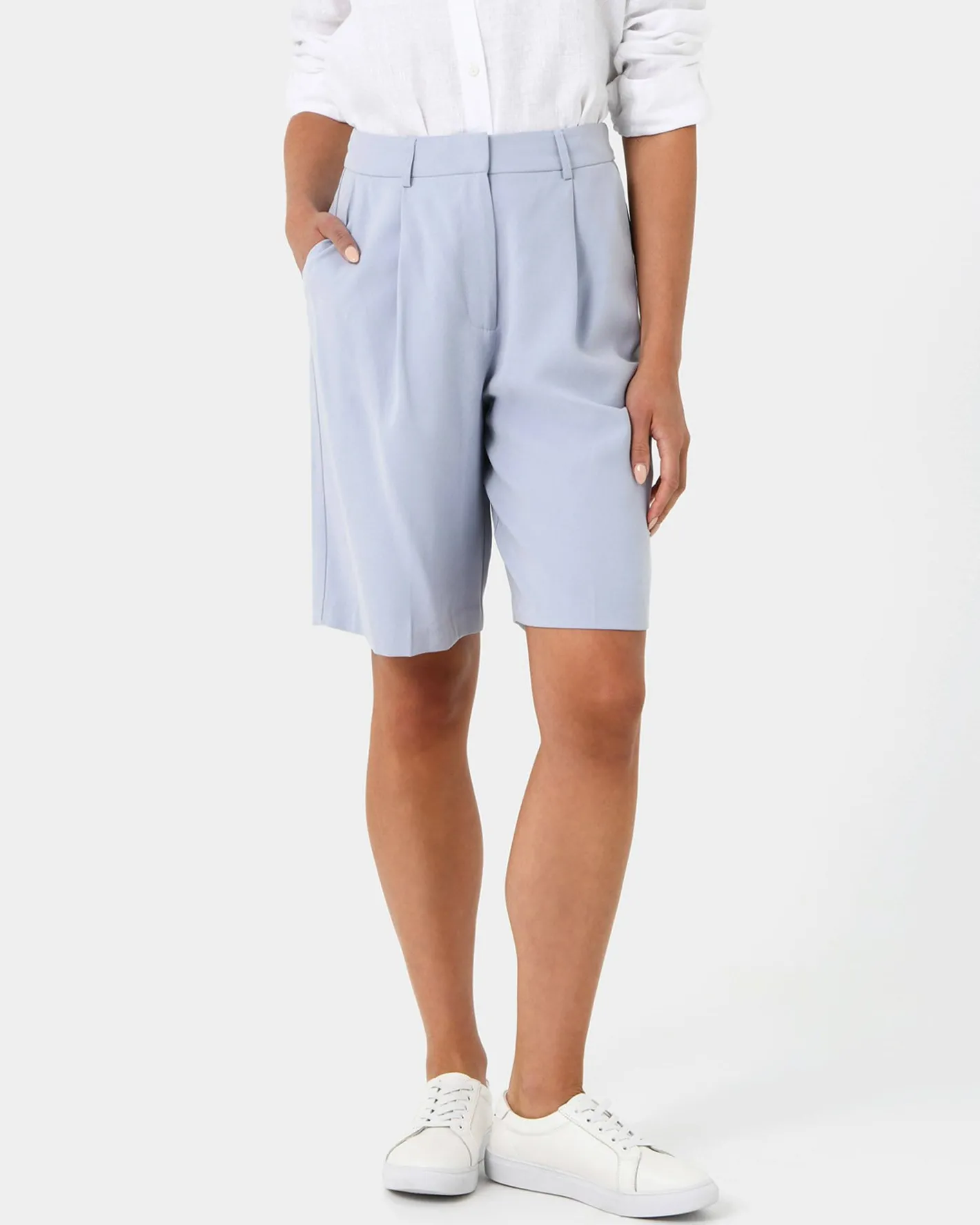 Forcast Jakie Tailored Shorts Sky Blue Discount