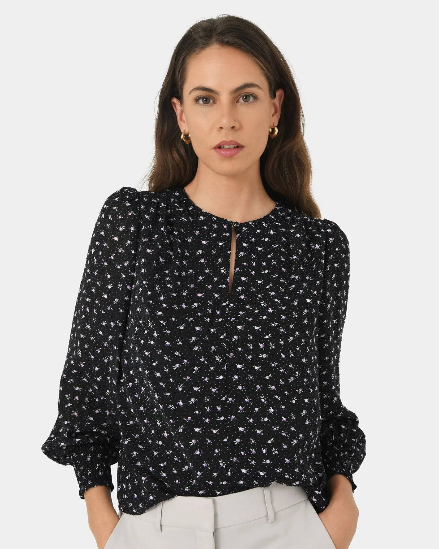 Forcast Jana Round Neck Blouse Floral Multi Best