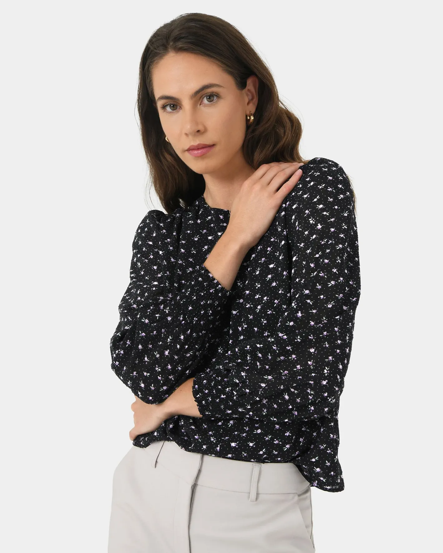 Forcast Jana Round Neck Blouse Floral Multi Best